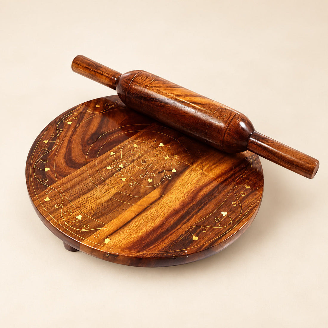 Bread Roller (Chakla Belan) Handmade with Brass work