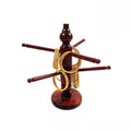 Premium Handcrafted Sheesham Wood Bangle Stand – 6 Rod Organizer