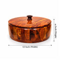 Premium Sheesham Wooden Hotpot (12 Inch) – Handcrafted Serving Box with Lid