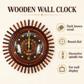 Wall Clock Wooden Dark Brown