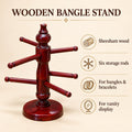 Premium Handcrafted Sheesham Wood Bangle Stand – 6 Rod Organizer