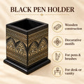 Wooden Pen Brush Holder, Pen Console Black