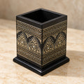 Wooden Pen Brush Holder, Pen Console Black