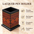 Pen Console – Brush Holder – Red Lacquer Art