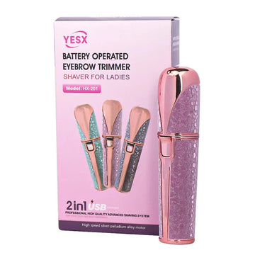2-in-1 Rechargeable Facial Grooming Tool & Eyebrow Shaper Portable • LED Light • USB Rechargeable