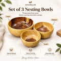 Sheesham Wood Nesting Bowl Set – Pack of 3 | Single-Piece Solid Wood, No Joint Construction