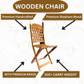 Handcrafted Wooden Chair with Brass Inlay & Intricate Carving – Traditional Artisan Design