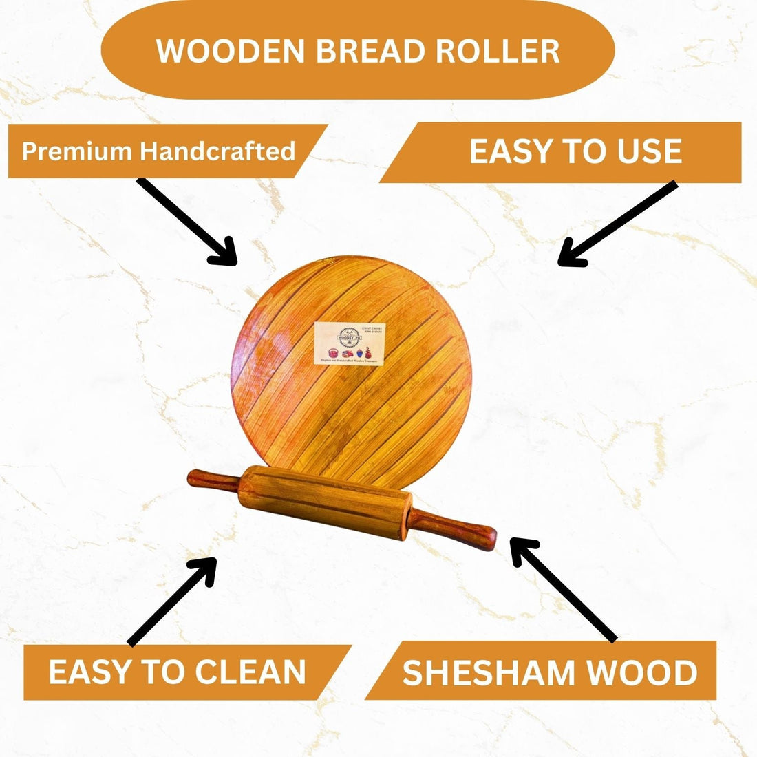 Premium Shesham Wood Chakla Belan – 12 Inch Wooden Bread Roller (Handcrafted)