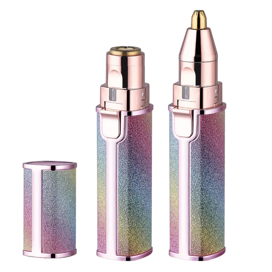 2-in-1 Rechargeable Facial Grooming Tool & Eyebrow Shaper Portable • LED Light • USB Rechargeable
