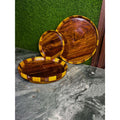 Handmade Wooden Plate – Tukri Design | Sheesham Wood | 12”, 10”, 8”