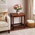Premium Wooden Nesting Table Set of 4 – White Printed Sheesham Wood