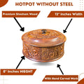 Handcrafted Wooden Carved Hotpot – Pure Wood Design – Size 12x8 Inches