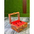 Premium Sheesham Wood Watch Box – 2 Slot Display Case with Glass Lid