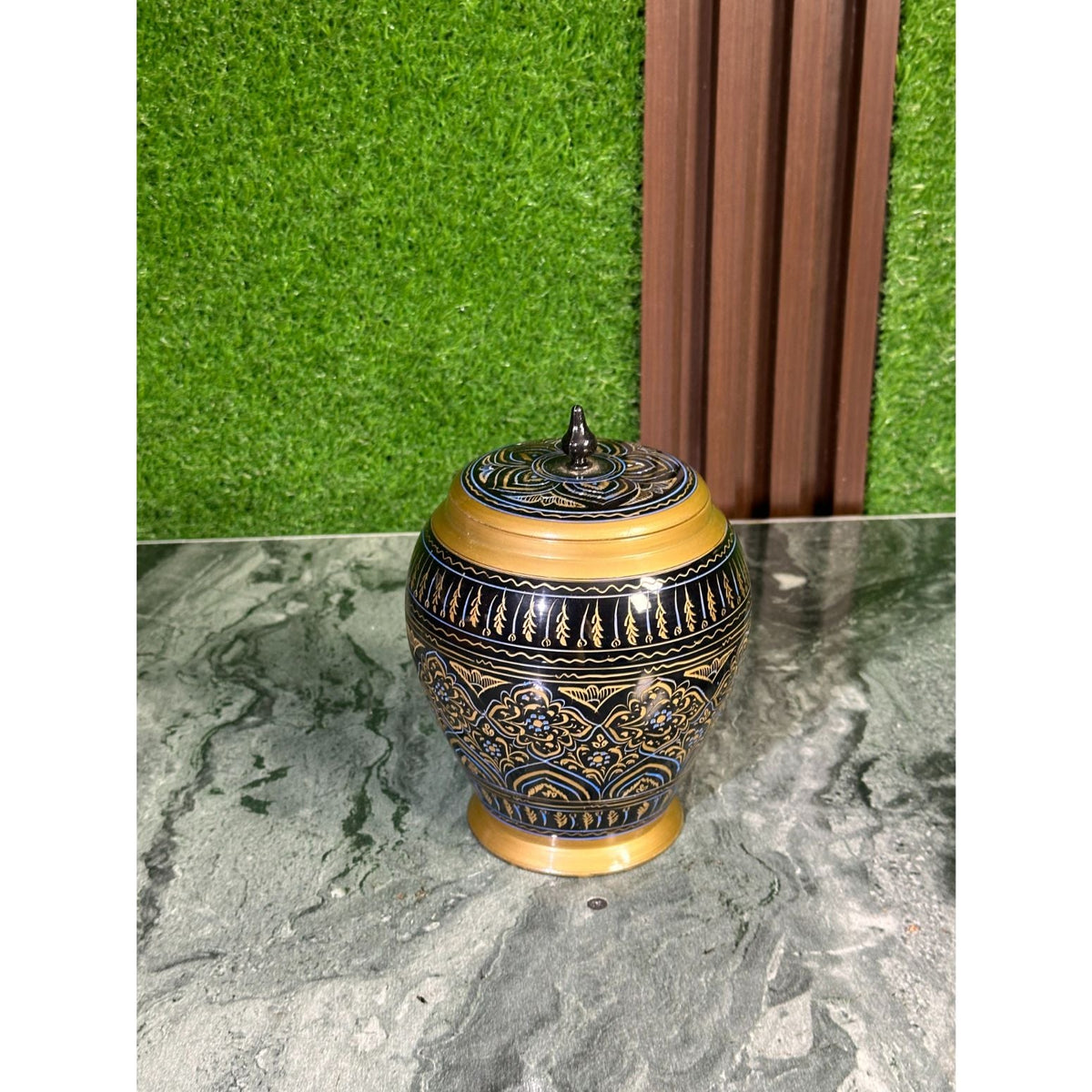 Blue & Black Naqshi art Candy jar in Beautiful Pakistani Tradition Art