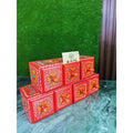 Hand-Painted Red Wooden Spice Box – 7 Portion Truck Art Design | Sheesham Wood Kitchen Organizer