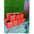 Hand-Painted Red Wooden Spice Box – 7 Portion Truck Art Design | Sheesham Wood Kitchen Organizer