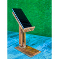 Wooden Mobile Stand – Handcarved Design in Natural Wood
