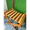 Handmade Foldable Wooden Stool – Natural Sheesham Wood Finish | 20” Height × 21” Length × 12” Width
