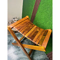 Handmade Foldable Wooden Stool with Premium Brass Work – Pure Sheesham Wood | 20” Height × 21” Length × 12” Width