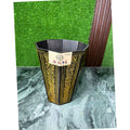 Handcrafted Wooden Dustbin – Yellow & Black Finish | Pure Sheesham Wood | 11” Height