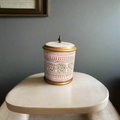 Handcrafted 9-Inch Sheesham Wood Candy Jar – Round Shape with White & Golden Naqshi Art