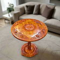 Wooden Handmade Coffee Table With Brass Work 18