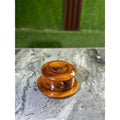 Handcrafted Wooden Sugar Pot with Brass Inlay & Spoon – Traditional Design
