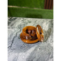 Handcrafted Wooden Sugar Pot with Brass Inlay & Spoon – Traditional Design