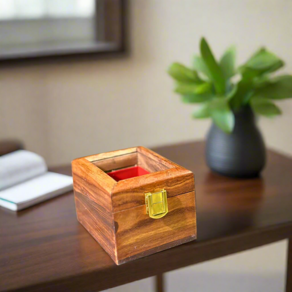 Sheesham Wood Single Watch Box – 1 Slot with Glass Display Lid