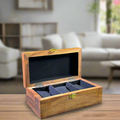 Premium Sheesham Wood Watch Box – 3 Slot Handmade Organizer