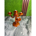 Sheesham Wood Candle Stand for 5 Candles – Handmade Wooden Candle Holder with Steel Inserts | Home & Dining Table Decor