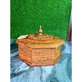 Handcrafted Wooden Hotpot – Octagon Shape with Intricate Hand-Carved Detailing (12x8