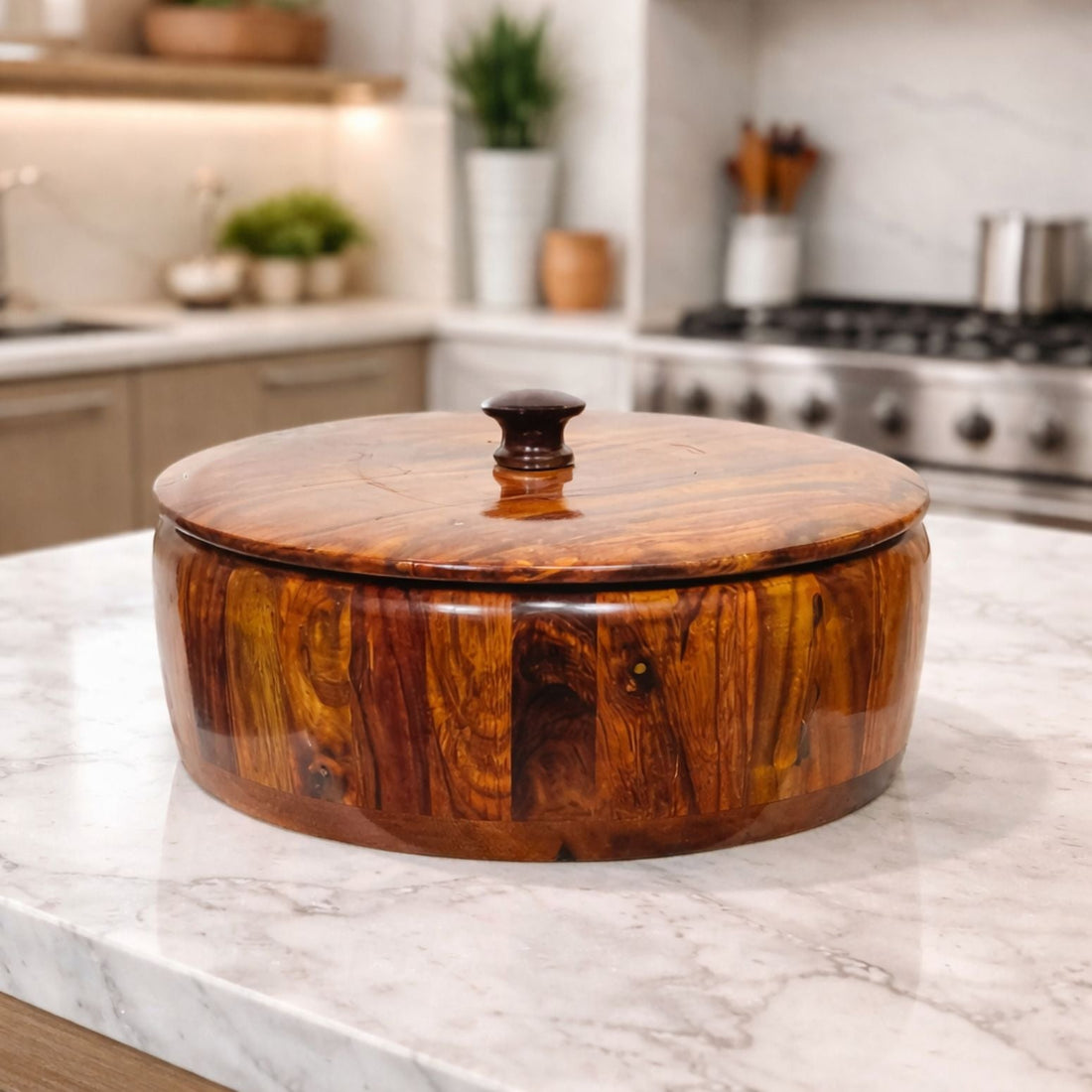 Woodsy Premium Kitchen Combo – Hotpot + Spoon Stand + Plate Set + Chakla Belan | 40% OFF Deal