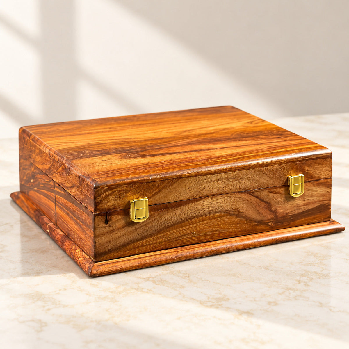 Luxury Handmade Wooden Watch Box – 15 Slot Organizer with Solid Wooden Lid