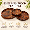 Wooden handmaded plate set in shesham wood