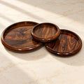 Wooden handmaded plate set in shesham wood