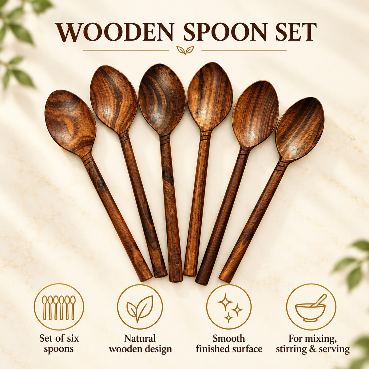 Wooden Spoon Set of 6