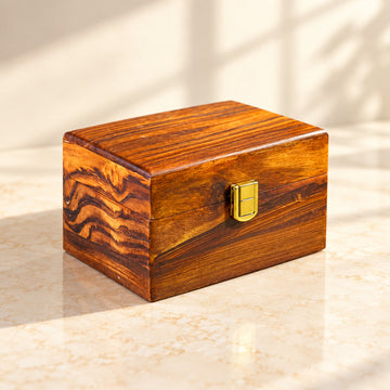 Handcrafted Sheesham Wood Watch Box – 2 Slot with Solid Lid