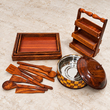 High Quality Kitchen Deal Set, Pack of 4 Wooden Items