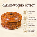 Handcrafted Wooden Carved Hotpot – Pure Wood Design – Size 12x8 Inches