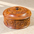 Handcrafted Wooden Carved Hotpot – Pure Wood Design – Size 12x8 Inches