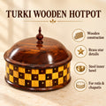 Wooden large turki brass hotpot steel inner