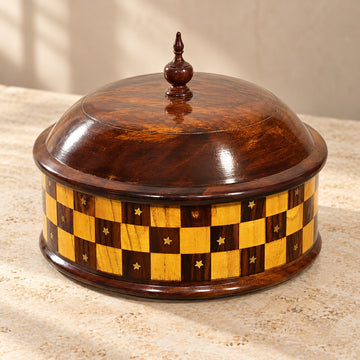 Wooden large turki brass hotpot steel inner