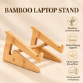 Laptop Stand, Wooden Vertical Laptop Stand for Desk, Bamboo Laptop Stand Compatible with MacBook Air Pro/Dell XPS/Surface