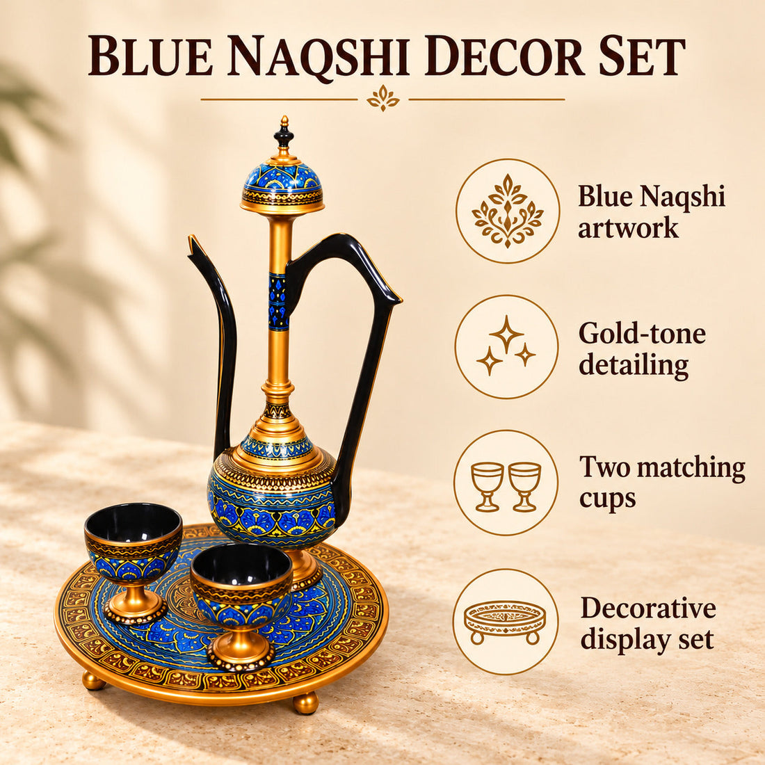 Umar-e-Khayam WIth Blue Naqshi Art