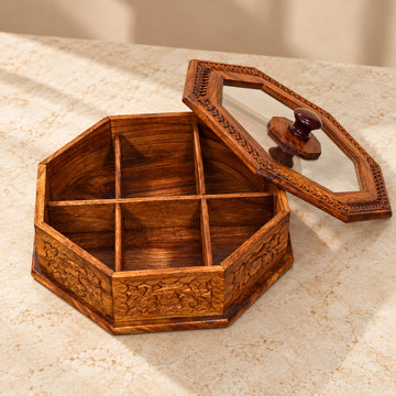 Dry Fruit Pot With Hand Carved Work