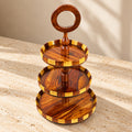 3-Tier Wood Slab Cake Stand|Wooden Munchies Hi-Tea Trey