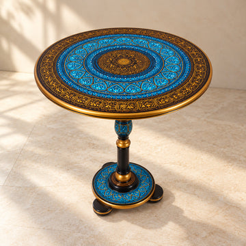Coffee Table With Blue Naqshi Art 18"