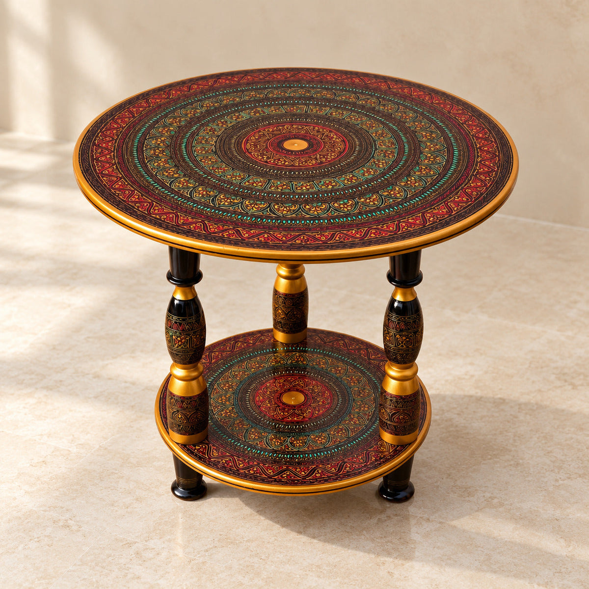 Enamel Lacquer Art-Big Coffee Table 24"