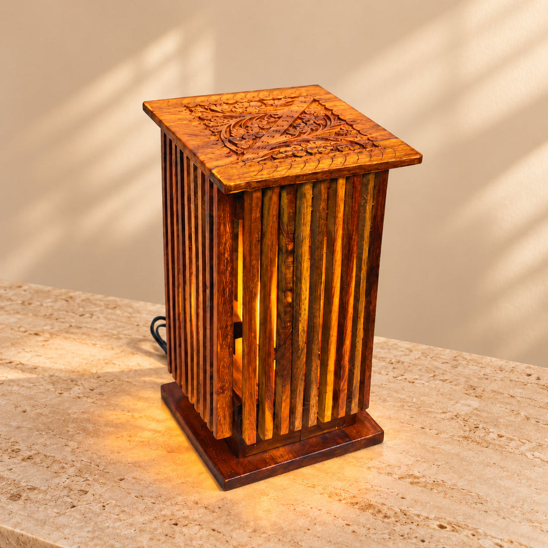 Table Lamp Carving Square